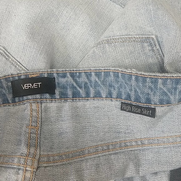 Vervet High Waist Asymmetrical Denim Skirt Large - Picture 7 of 8